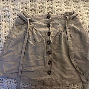 Stylish Beige Button-Up Skirt